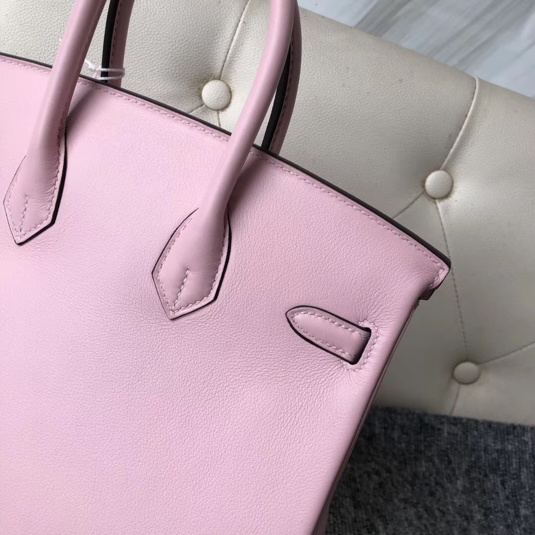 USA Hermès Birkin Bags 25CM 3Q新粉色 Rose Sakura 新樱花粉 Swift calfskin