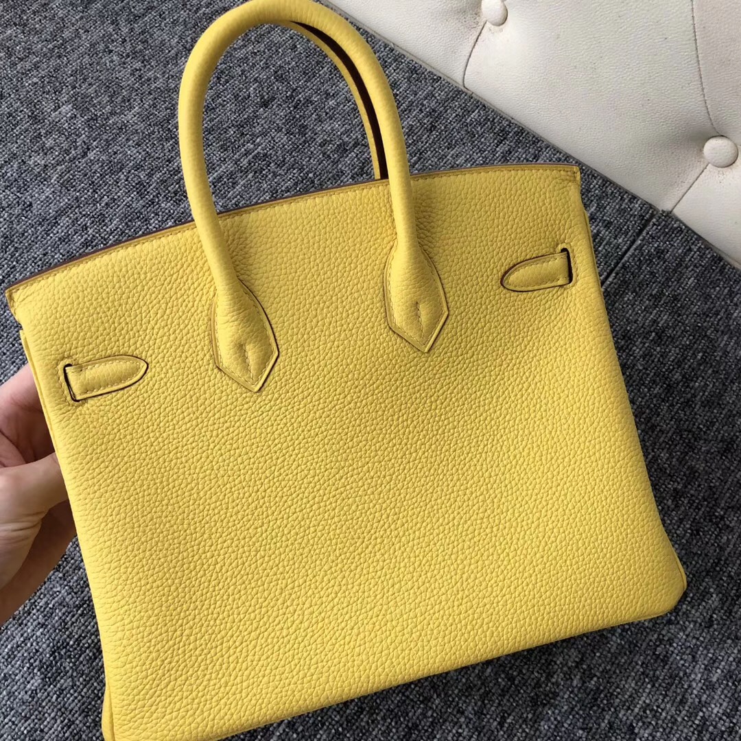 愛馬仕包包 Canada Hermes Birkin 25cm 9O那不勒斯黃 Jaune De Naples 銀扣