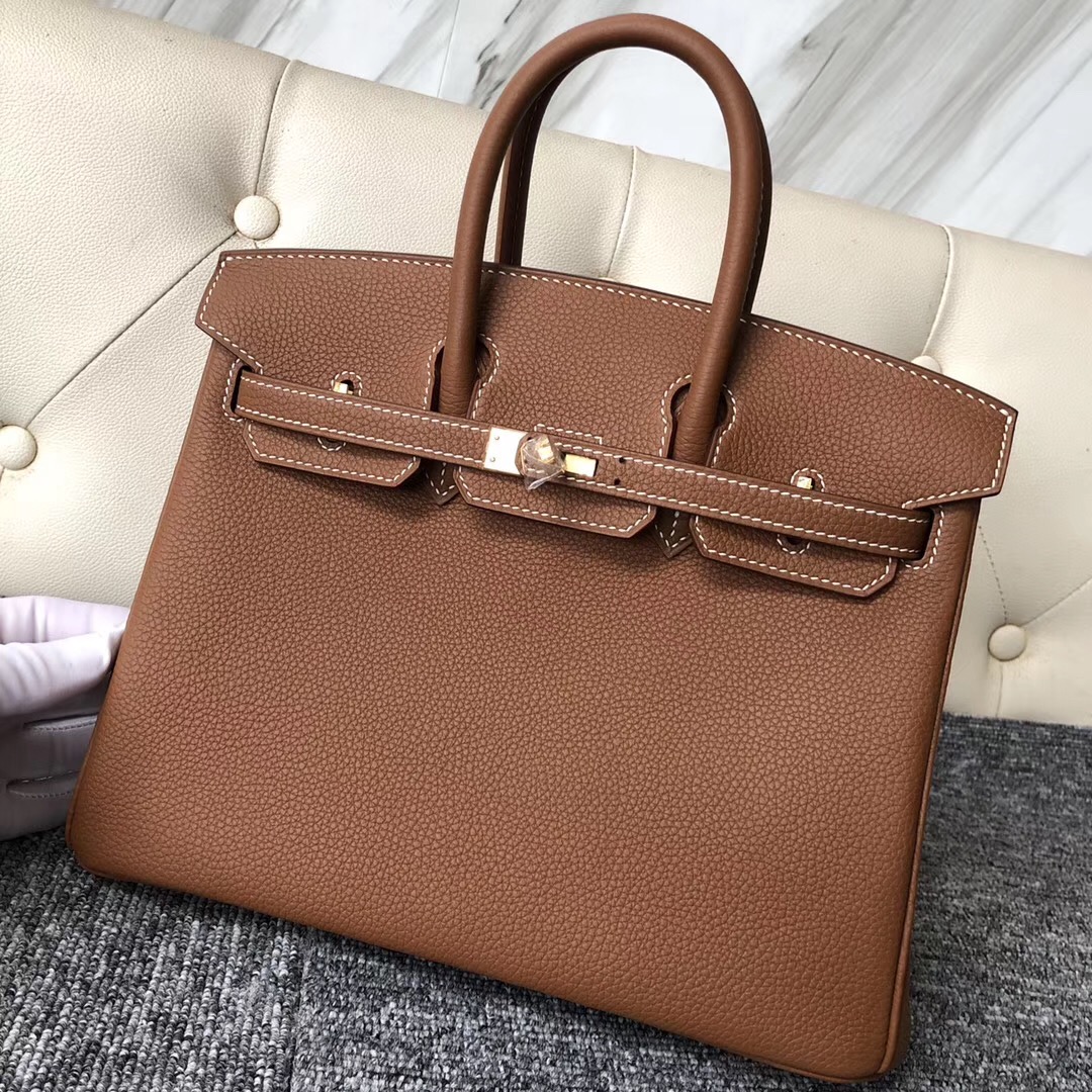 美國紐約愛馬仕鉑金包 USA Hermes Birkin 25cm CK37金棕色 Gold Togo皮