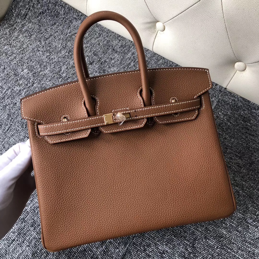 美國紐約愛馬仕鉑金包 USA Hermes Birkin 25cm CK37金棕色 Gold Togo皮