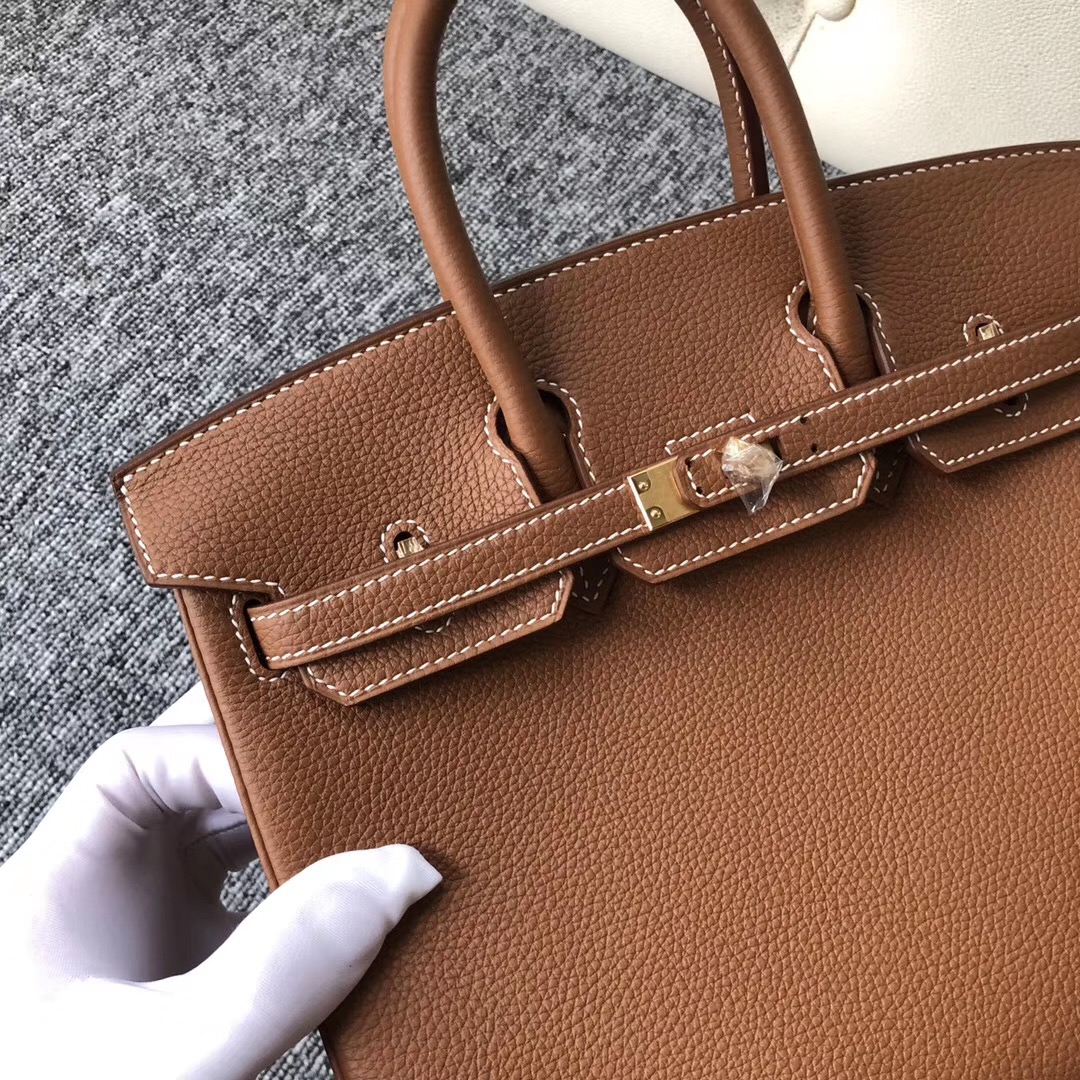 美國紐約愛馬仕鉑金包 USA Hermes Birkin 25cm CK37金棕色 Gold Togo皮