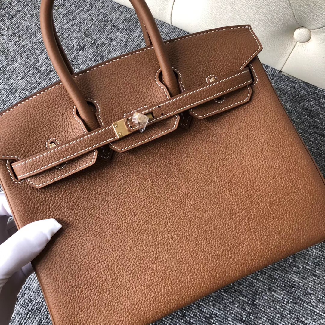 美國紐約愛馬仕鉑金包 USA Hermes Birkin 25cm CK37金棕色 Gold Togo皮