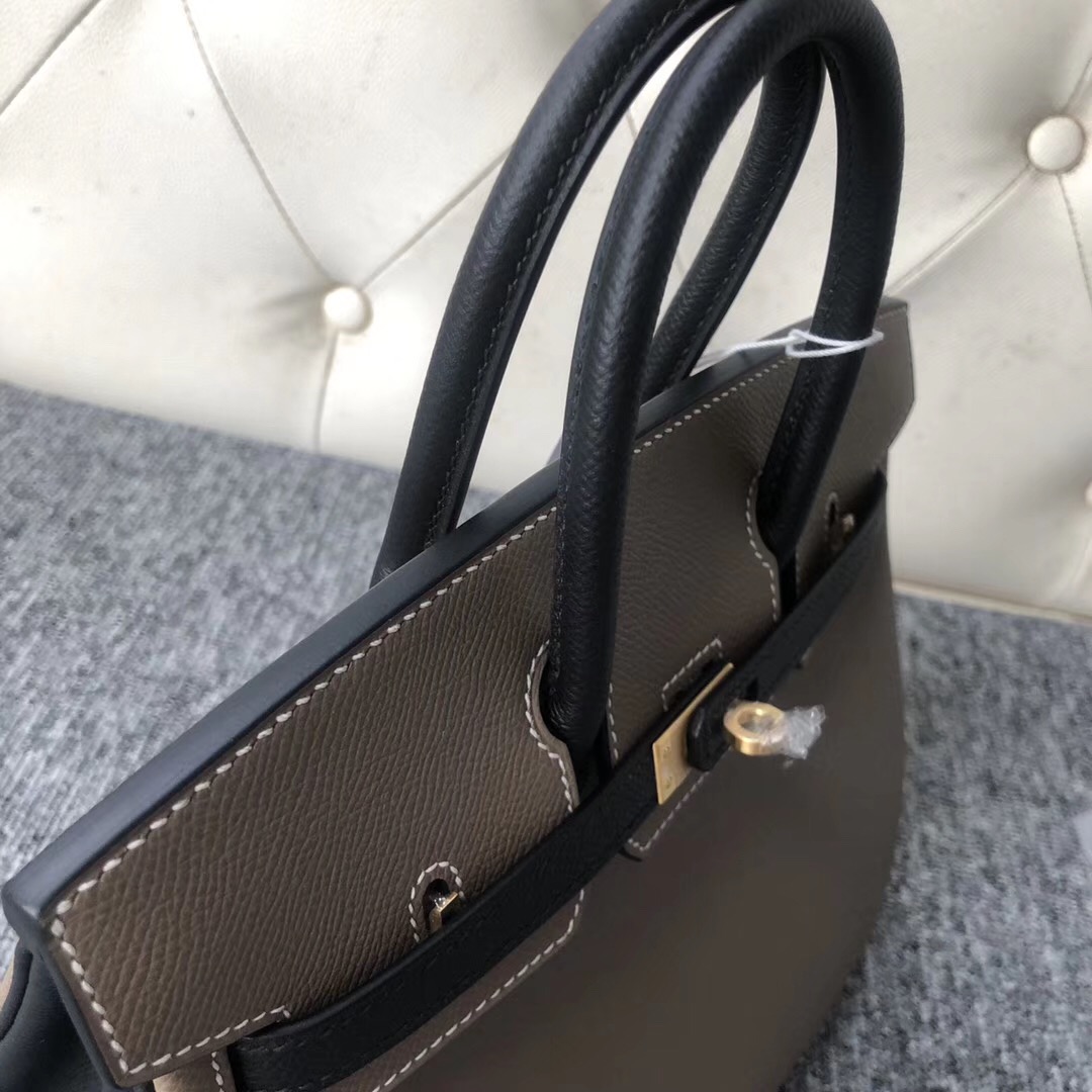 Australia Hermes Hss Birkin 25cm CK18大象灰 etoupe 拼 CK89黑色