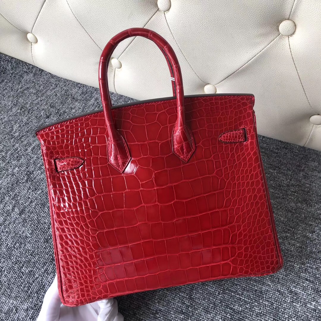 愛馬仕臺北寶麗廣場專賣店 Taiwan Hermes Birkin 25cm 美洲鱷 CK95法拉利紅 Braise