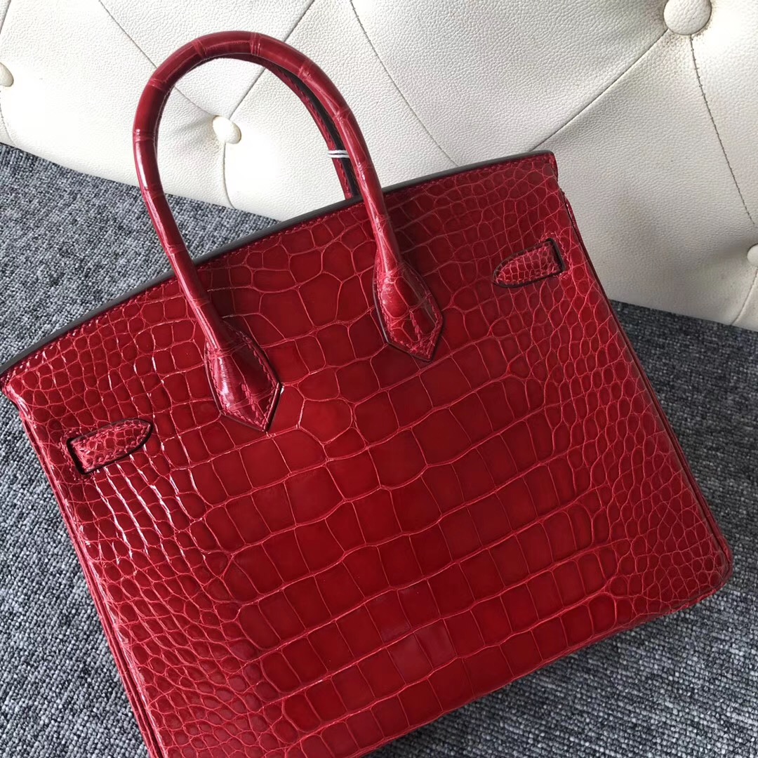 愛馬仕臺北寶麗廣場專賣店 Taiwan Hermes Birkin 25cm 美洲鱷 CK95法拉利紅 Braise