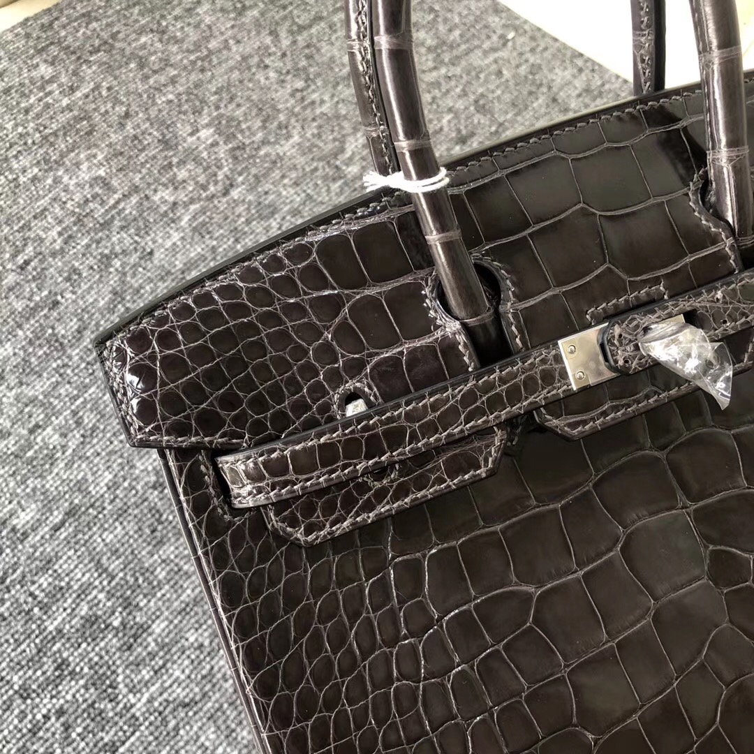 Taiwan Hermes Birkin 25cm 美洲鱷 CK88石墨灰 Graphite 銀扣