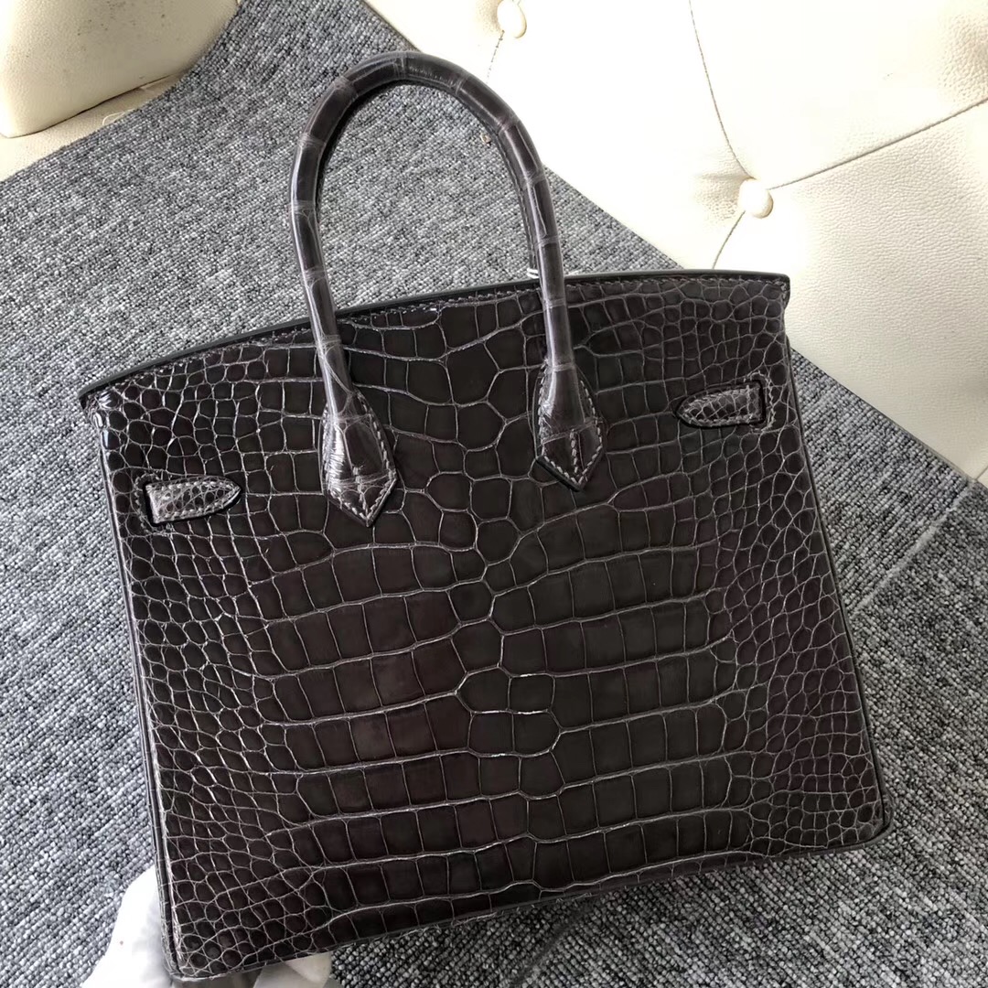 Taiwan Hermes Birkin 25cm 美洲鱷 CK88石墨灰 Graphite 銀扣