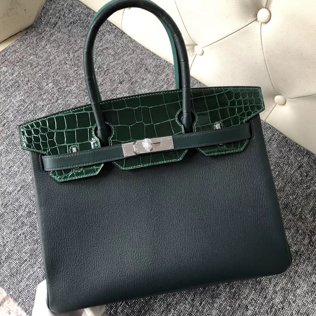 Australia Hermes HSS Birkin 30cm 限量八拼色 愛馬仕 1T泰坦綠 CK67祖母綠