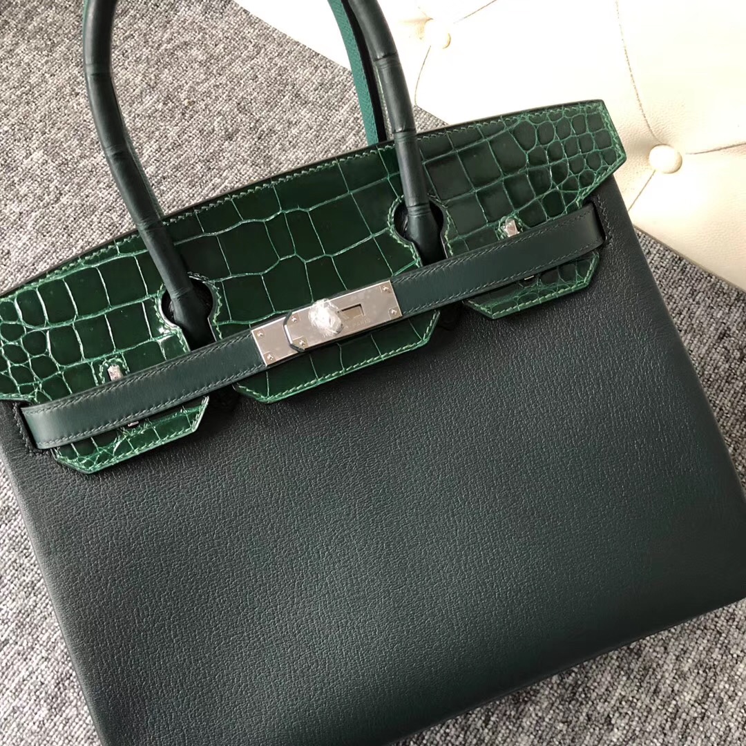 Australia Hermes HSS Birkin 30cm 限量八拼色 愛馬仕 1T泰坦綠 CK67祖母綠