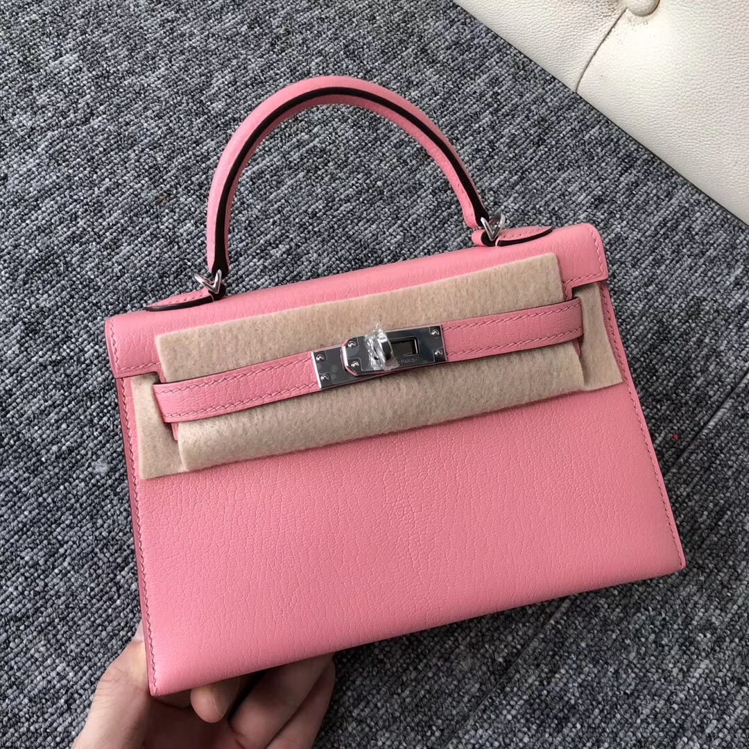 Australia Hermes Kelly Mini 2代 1Q奶昔粉 Rose Confetti Chevre山羊皮