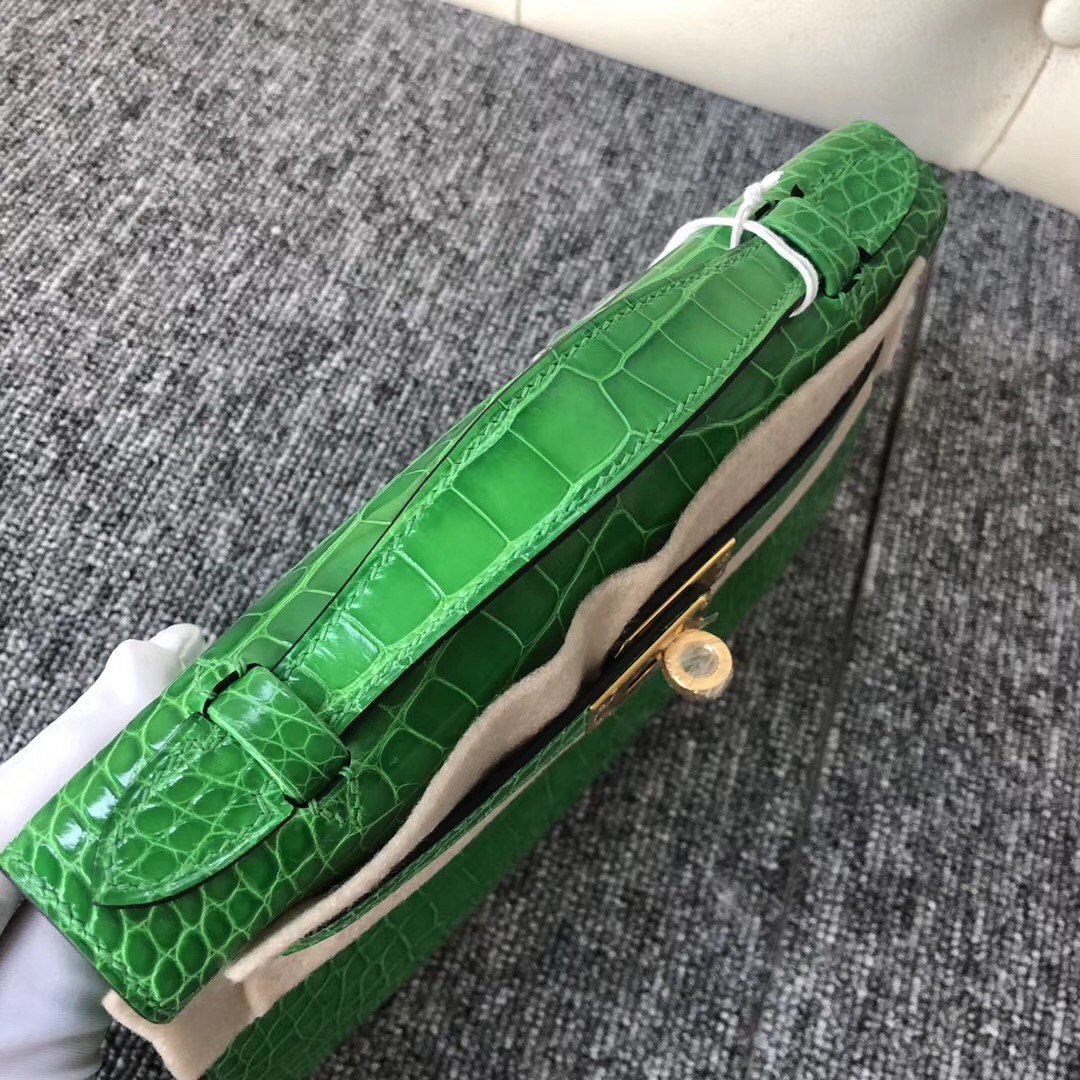 Aomen Macao Hermes MiniKelly pochette 1L仙人掌綠 Cactus 美洲鱷