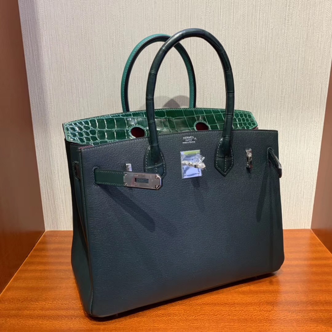 Singapore Hermes Birkin 30cm 6Q翡翠绿 1T泰坦绿 67祖母绿 Z6孔雀绿 8W新唇膏粉