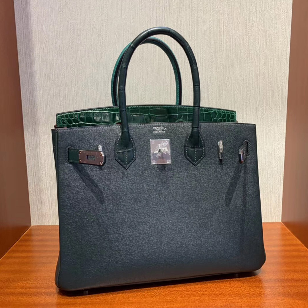 Singapore Hermes Birkin 30cm 6Q翡翠绿 1T泰坦绿 67祖母绿 Z6孔雀绿 8W新唇膏粉