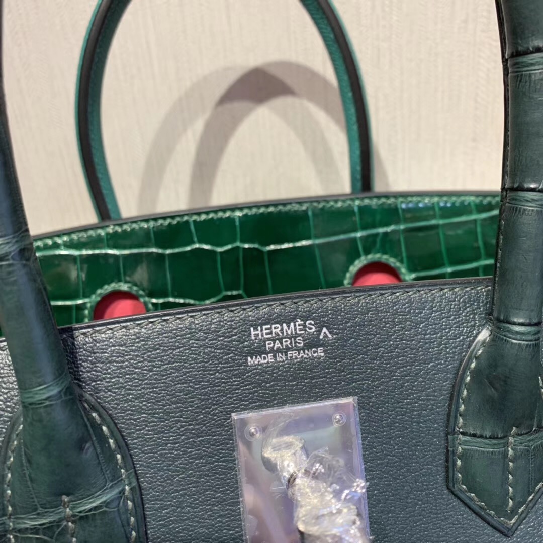 Singapore Hermes Birkin 30cm 6Q翡翠绿 1T泰坦绿 67祖母绿 Z6孔雀绿 8W新唇膏粉