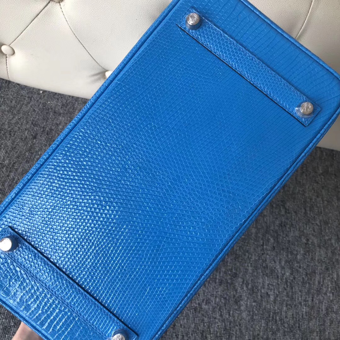 臺灣臺北愛馬仕鉑金包 Hermes Birkin 30cm 蜥蜴皮 7W Blue izmir 伊茲密爾藍