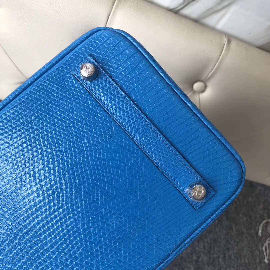 臺灣臺北愛馬仕鉑金包 Hermes Birkin 30cm 蜥蜴皮 7W Blue izmir 伊茲密爾藍