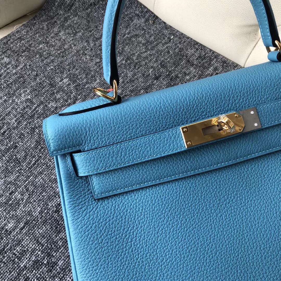 新加坡史各士路店 Hermes Kelly 28cm P3北方藍 Blue de nord Togo 皮