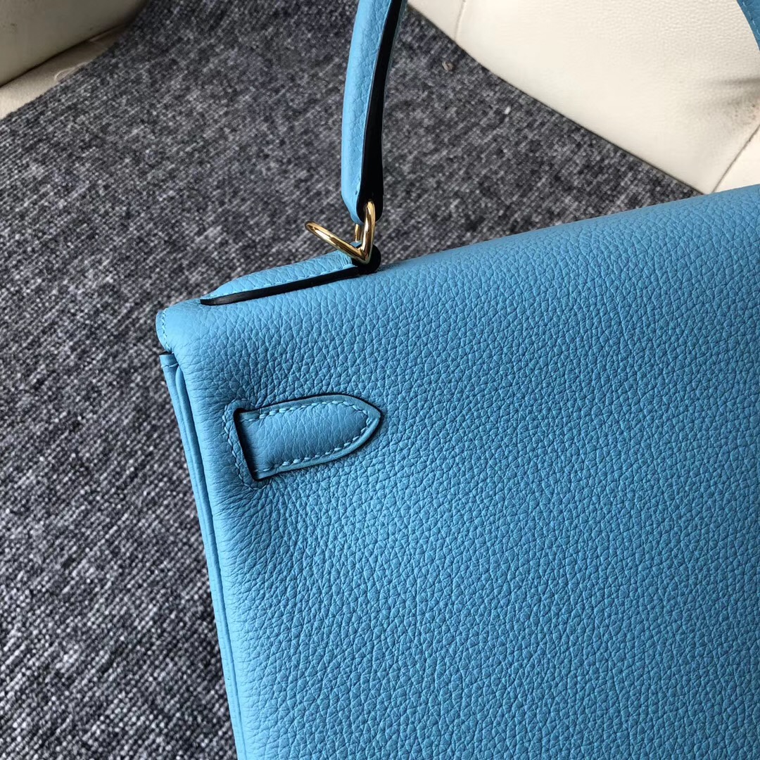 新加坡史各士路店 Hermes Kelly 28cm P3北方藍 Blue de nord Togo 皮