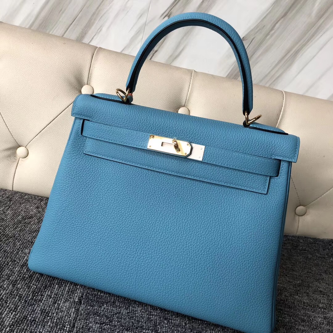 新加坡史各士路店 Hermes Kelly 28cm P3北方藍 Blue de nord Togo 皮