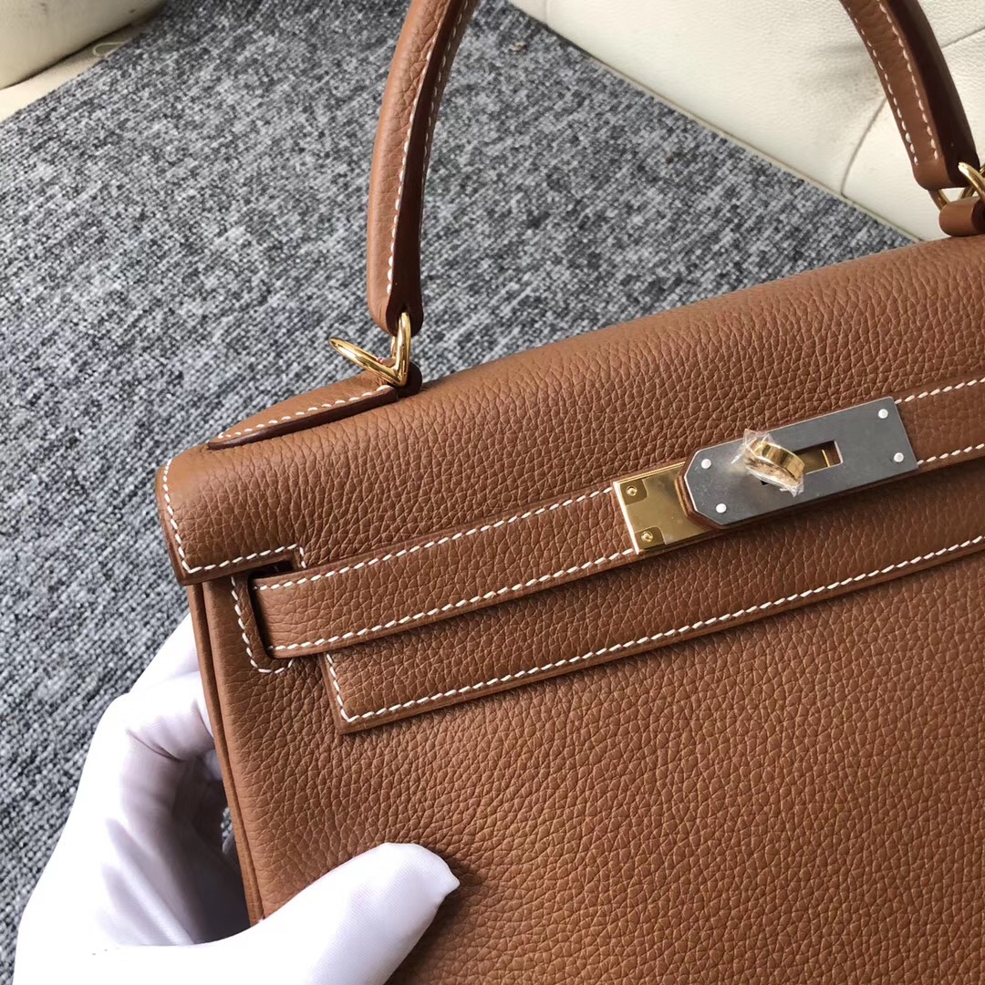 加拿大愛馬仕包包圖片價格專賣店 Hermes Kelly 28cm CK37金棕色 Gold