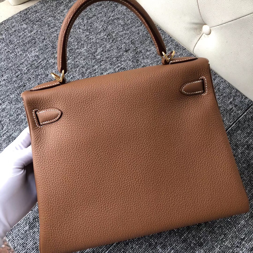 加拿大愛馬仕包包圖片價格專賣店 Hermes Kelly 28cm CK37金棕色 Gold