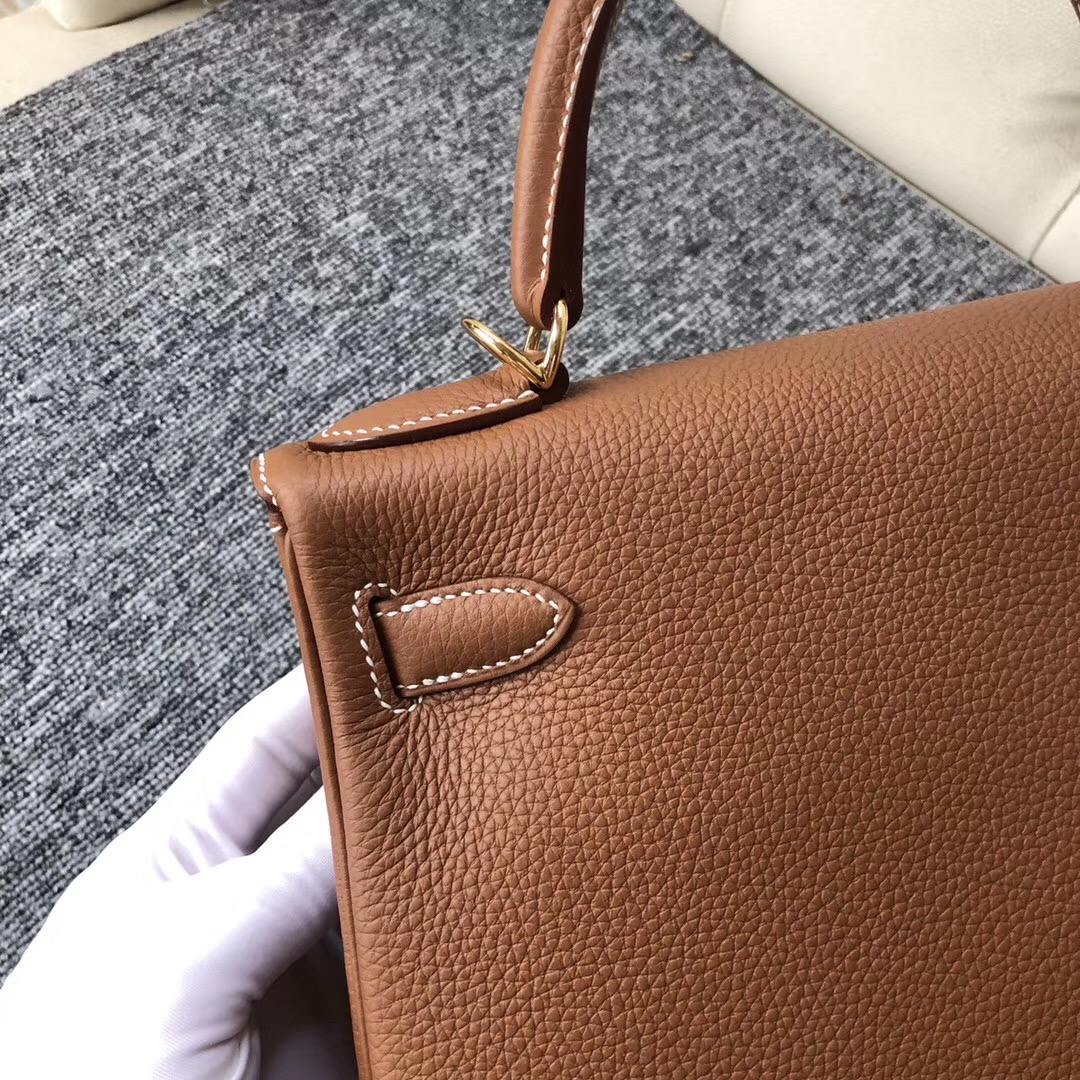 加拿大愛馬仕包包圖片價格專賣店 Hermes Kelly 28cm CK37金棕色 Gold