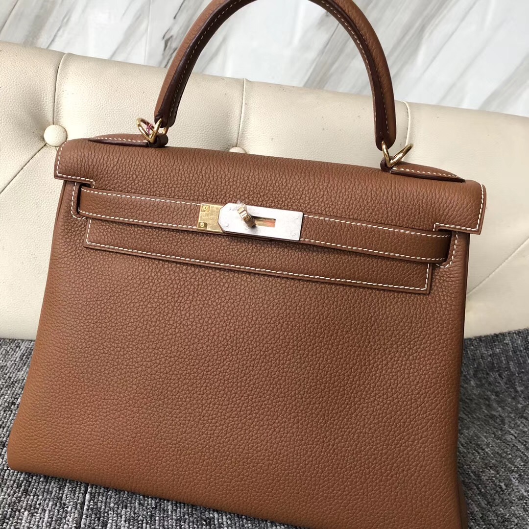 加拿大愛馬仕包包圖片價格專賣店 Hermes Kelly 28cm CK37金棕色 Gold