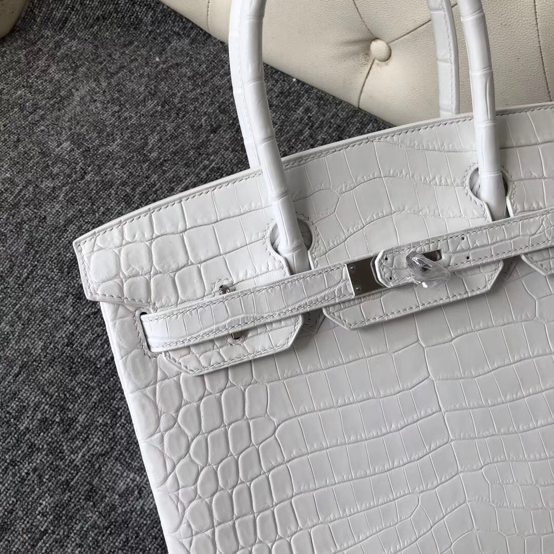 Hermes HSS Birkin 30cm 尼羅鱷 01純白色內拼E5桃紅色 Rose Tyrien 白雪公主