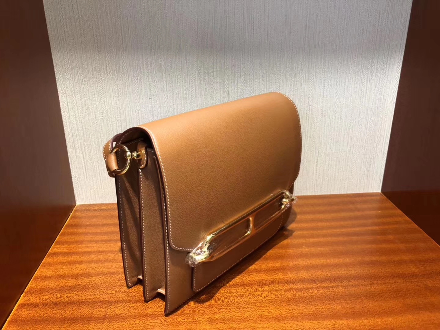 臺灣愛馬仕豬鼻子包 Hermes Roulis 23cm CK37金棕色 Gold Everycolor