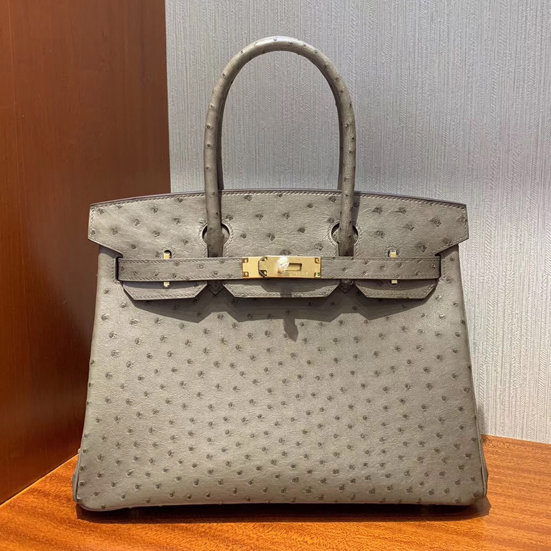 澳門愛馬仕鉑金包價格 Hermes Birkin 30cm ostrich CK18 大象灰 etoupe