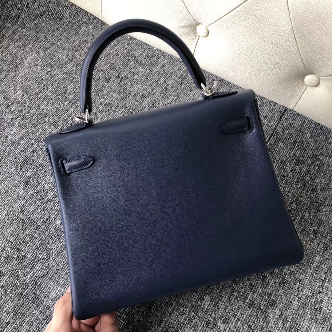 Australia Hermes Kelly 25cm Swift CK73寶石藍 Blue Sapphire 銀扣