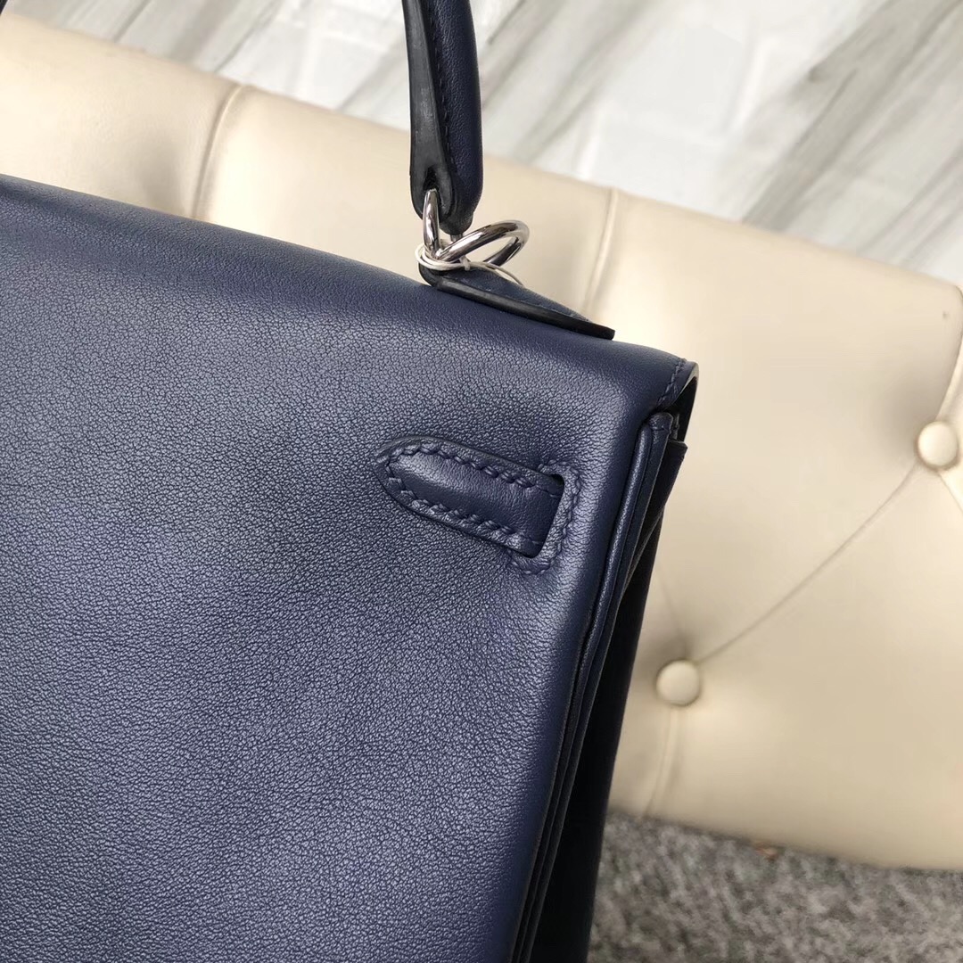 Australia Hermes Kelly 25cm Swift CK73寶石藍 Blue Sapphire 銀扣