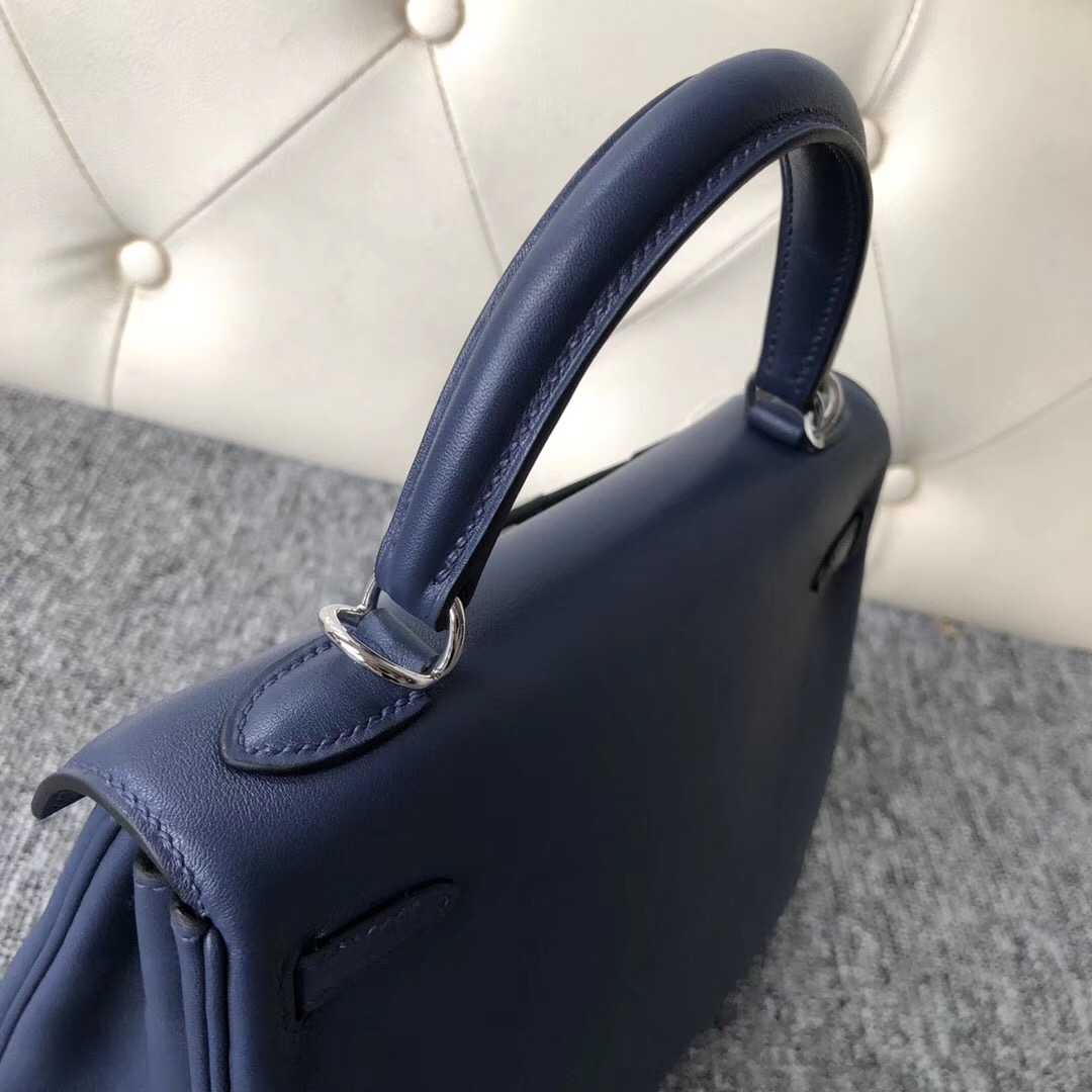 Australia Hermes Kelly 25cm Swift CK73寶石藍 Blue Sapphire 銀扣