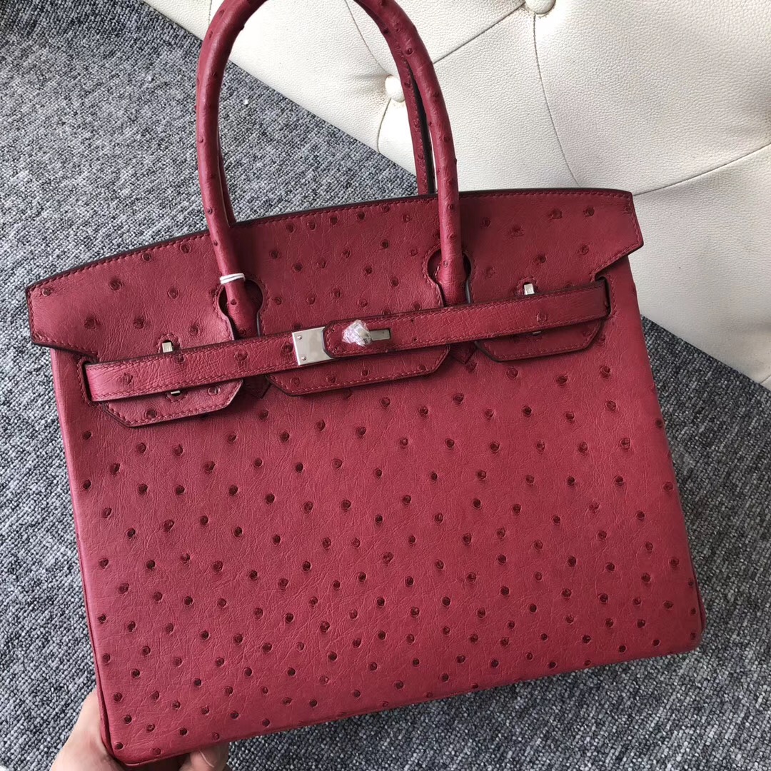 臺灣桃園市鉑金包圖片Taiwan Hermes Birkin 30cm Ostrich K1 Rouge Grenat