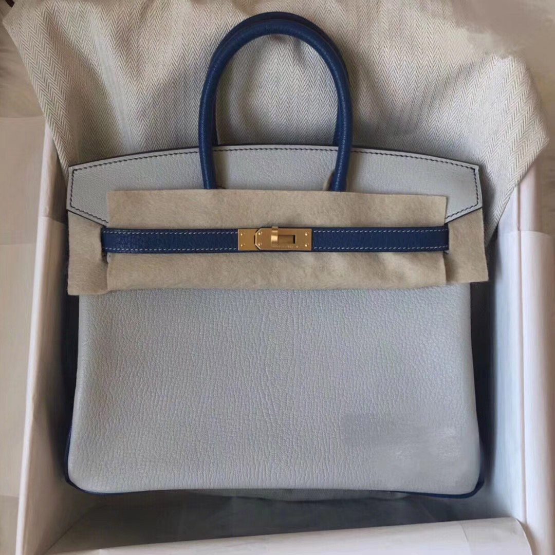 Hermes HSS Birkin 25cm Chevre 8U冰川藍 Blue Glacierw CK73 Blue sapphire