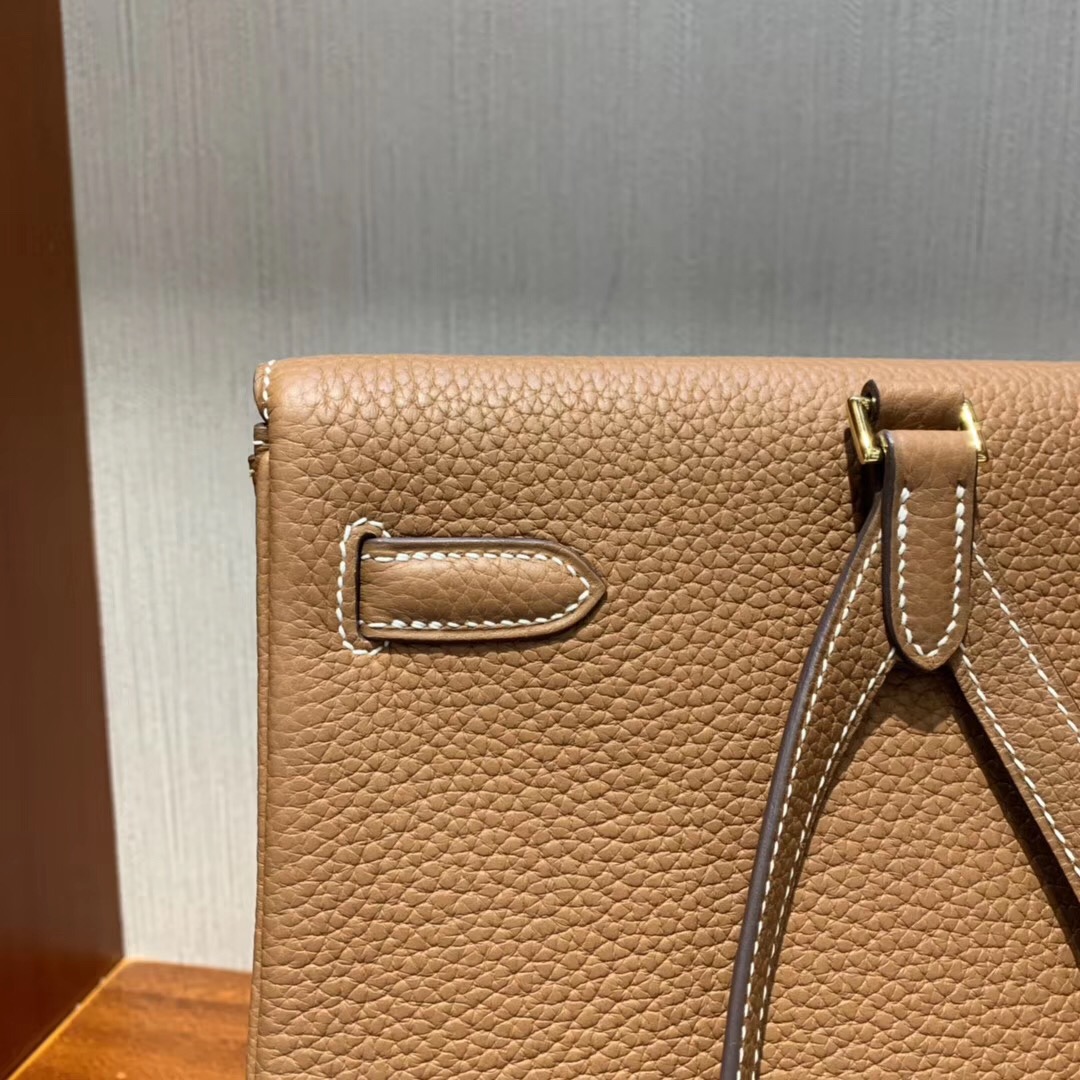Singapore Hermes Kelly ado Backpack CK37 Gold 金棕色 taurillon Clemence
