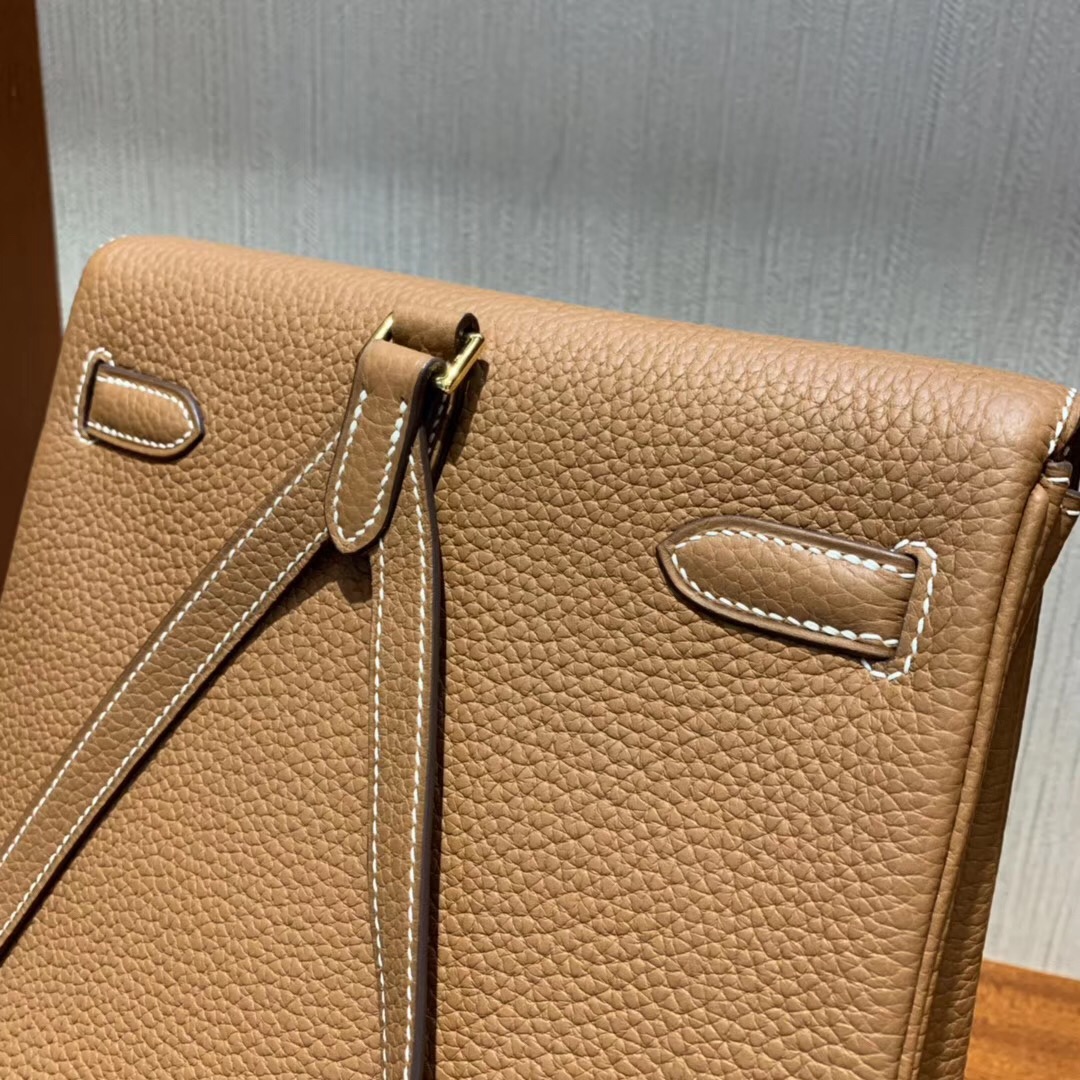 Singapore Hermes Kelly ado Backpack CK37 Gold 金棕色 taurillon Clemence