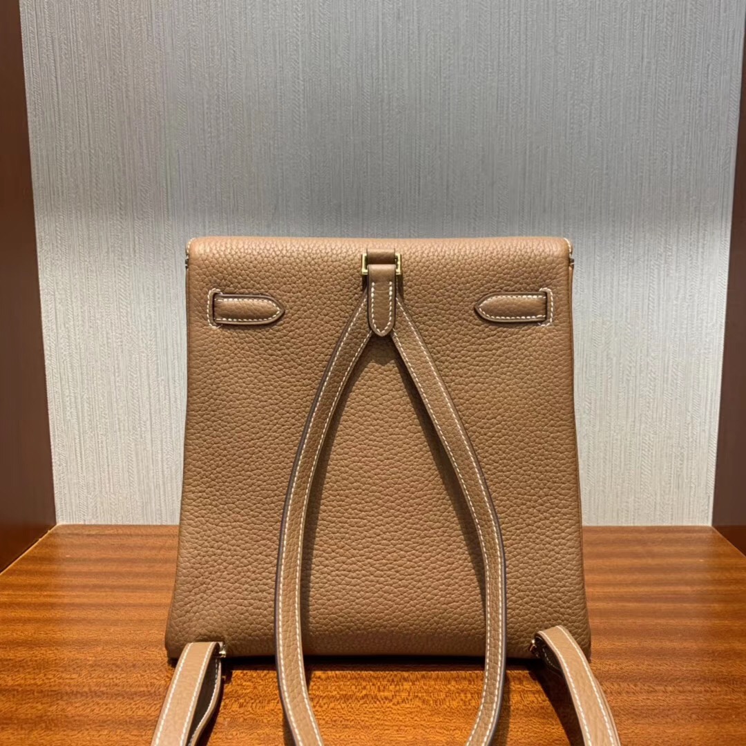 Singapore Hermes Kelly ado Backpack CK37 Gold 金棕色 taurillon Clemence