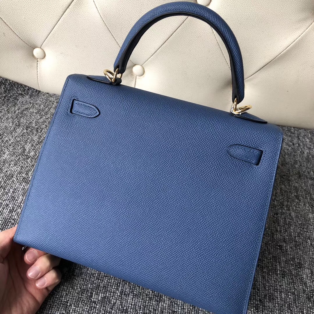 愛馬仕包包圖片新加坡價格 Hermes Kelly 25cm R2 Blue agate 瑪瑙藍