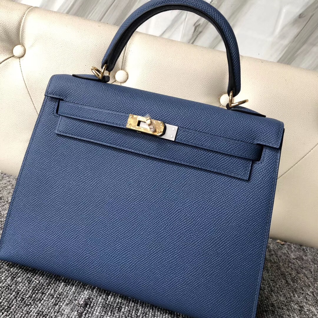 愛馬仕包包圖片新加坡價格 Hermes Kelly 25cm R2 Blue agate 瑪瑙藍