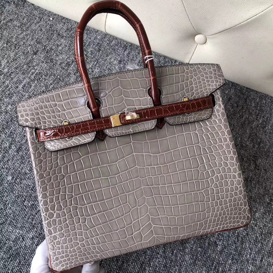 臺灣基隆市愛馬仕鉑金包 Hermes Birkin 25cm CK81斑鳩灰 /CK31蜜糖棕Miel