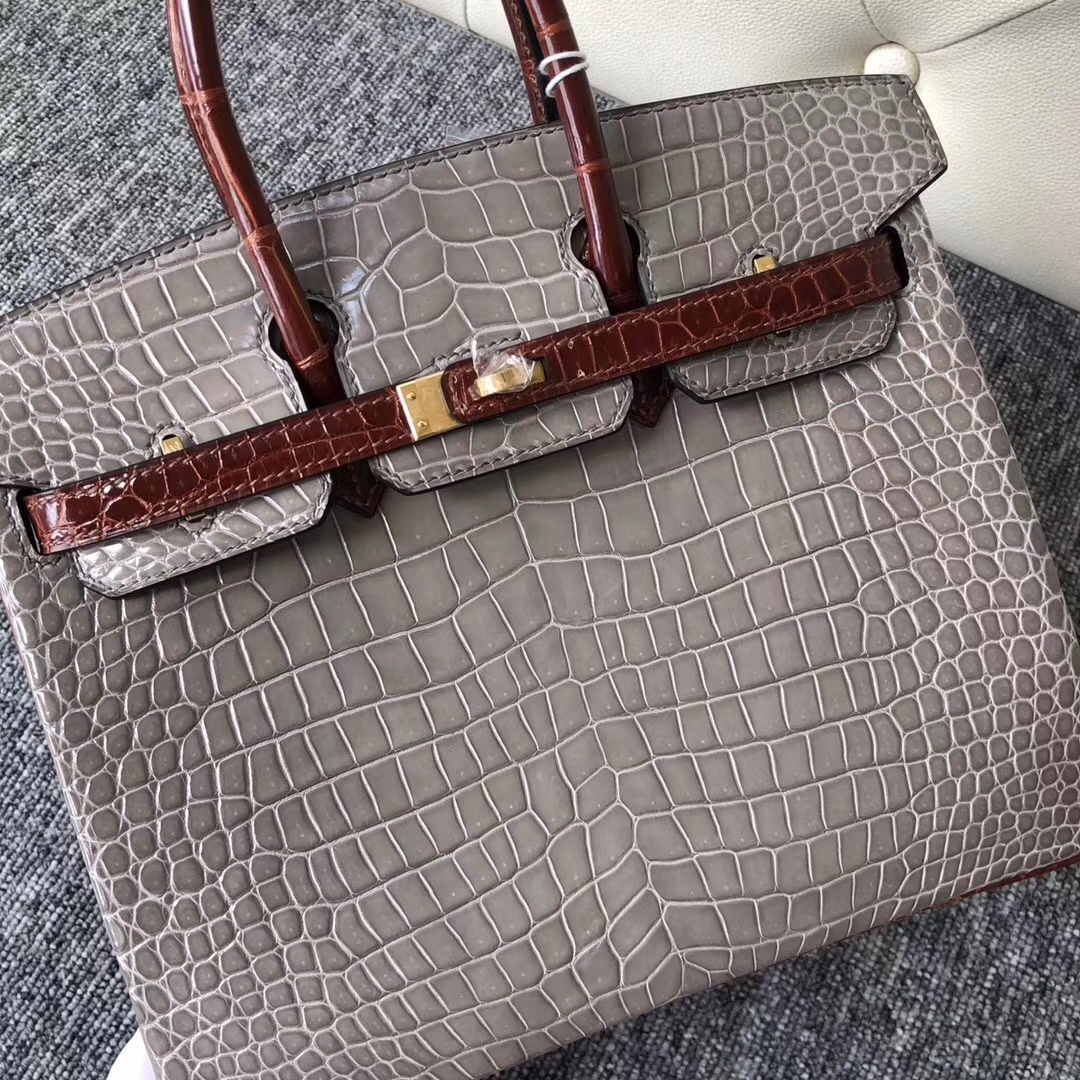 臺灣基隆市愛馬仕鉑金包 Hermes Birkin 25cm CK81斑鳩灰 /CK31蜜糖棕Miel