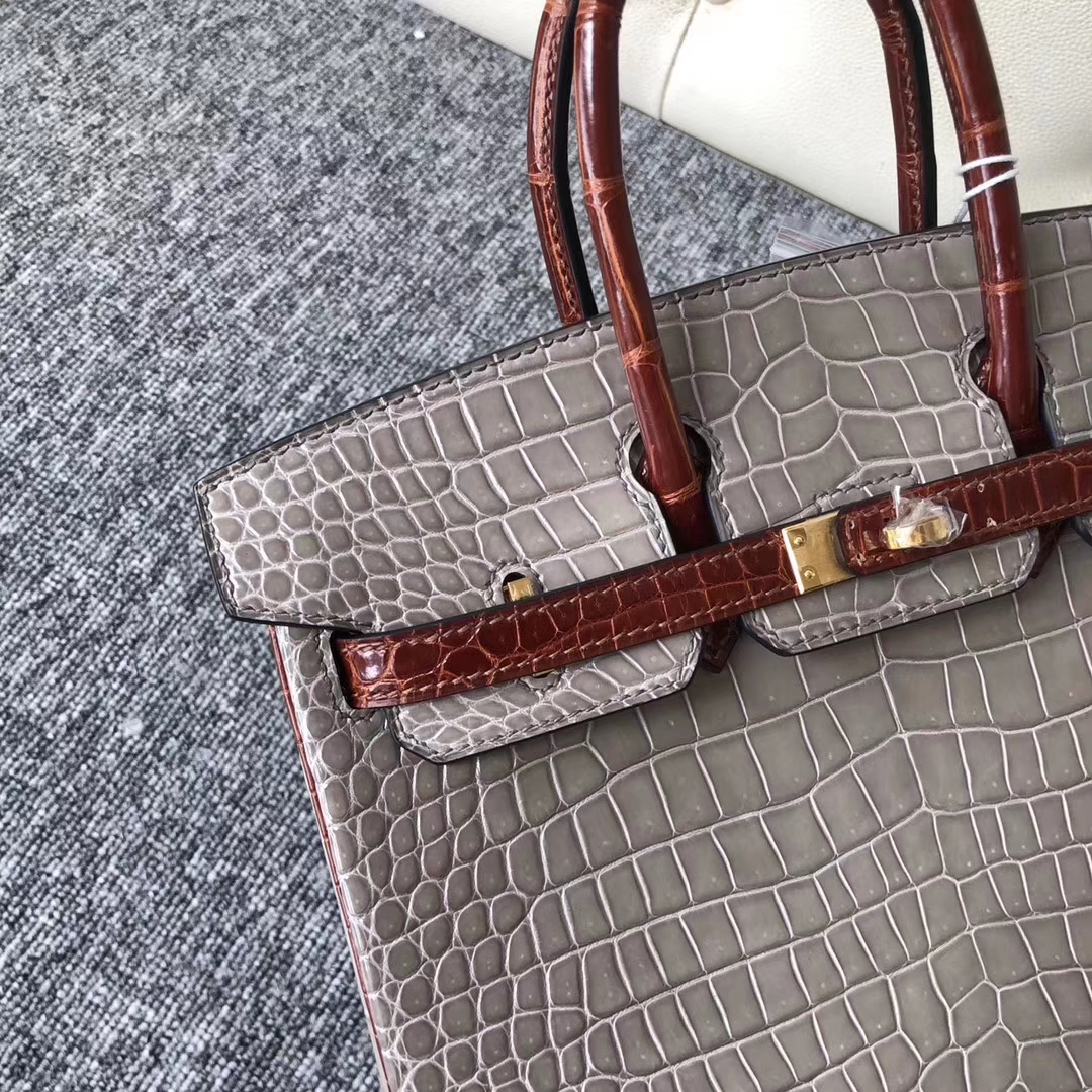 臺灣基隆市愛馬仕鉑金包 Hermes Birkin 25cm CK81斑鳩灰 /CK31蜜糖棕Miel