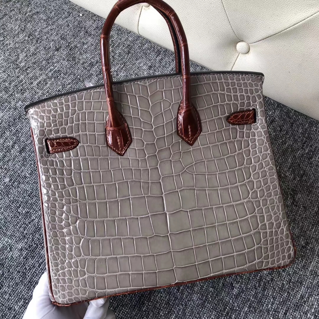 臺灣基隆市愛馬仕鉑金包 Hermes Birkin 25cm CK81斑鳩灰 /CK31蜜糖棕Miel