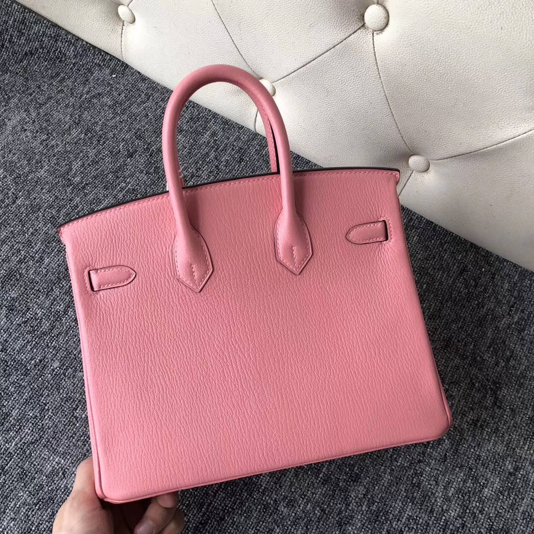 Hermes Birkin 25cm Chevre 山羊皮 1Q Rose Confetti 奶昔粉 金扣