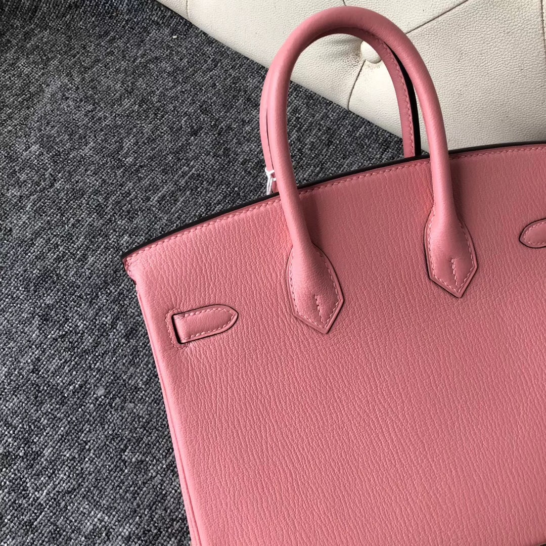 Hermes Birkin 25cm Chevre 山羊皮 1Q Rose Confetti 奶昔粉 金扣