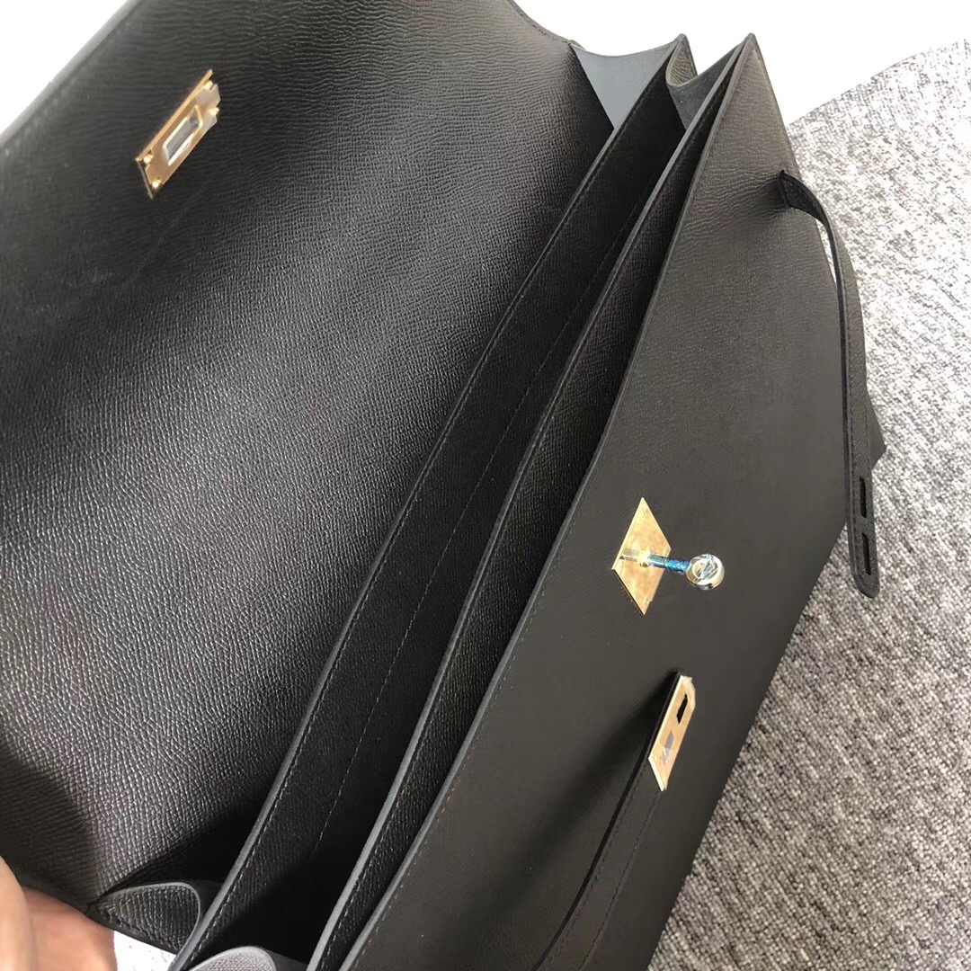 澳洲Hermes價錢 愛馬仕公文包 Hermes Kelly Depeches CK89黑色 Noir