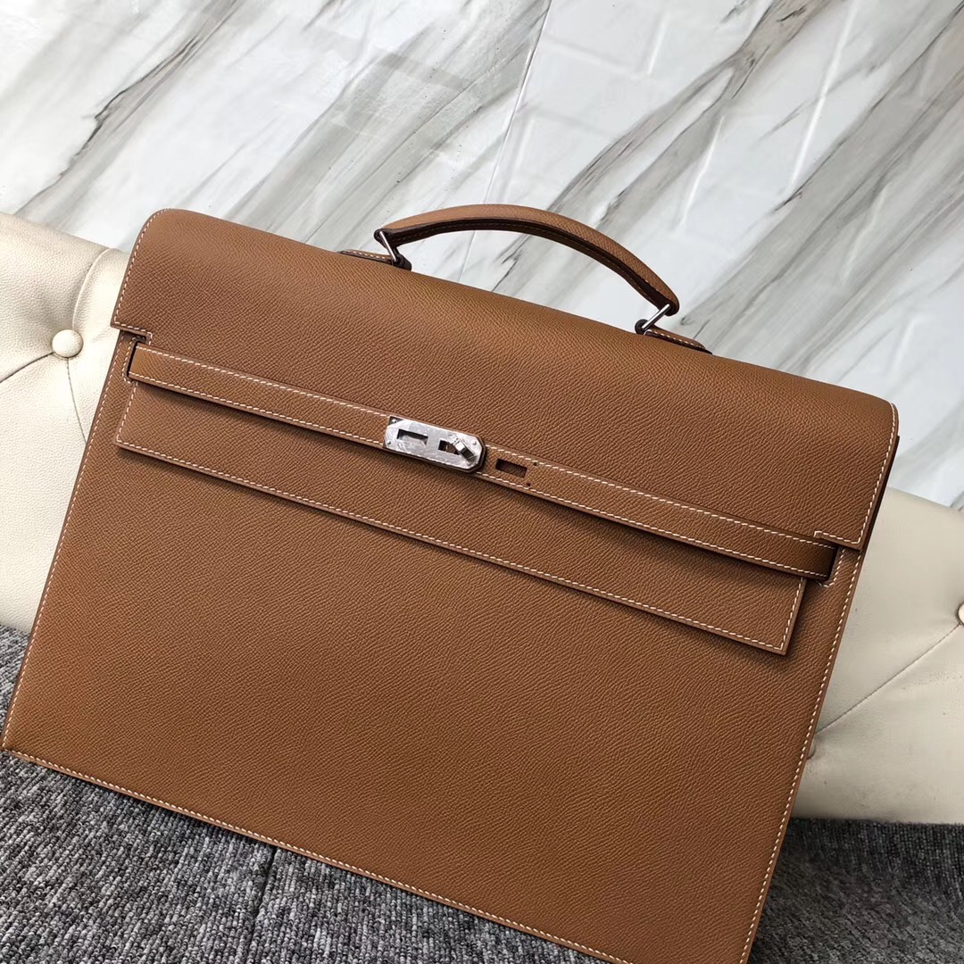 Hermes Kelly Depeches 公文包 38cm CK37 金棕色 Gold Epsom 皮