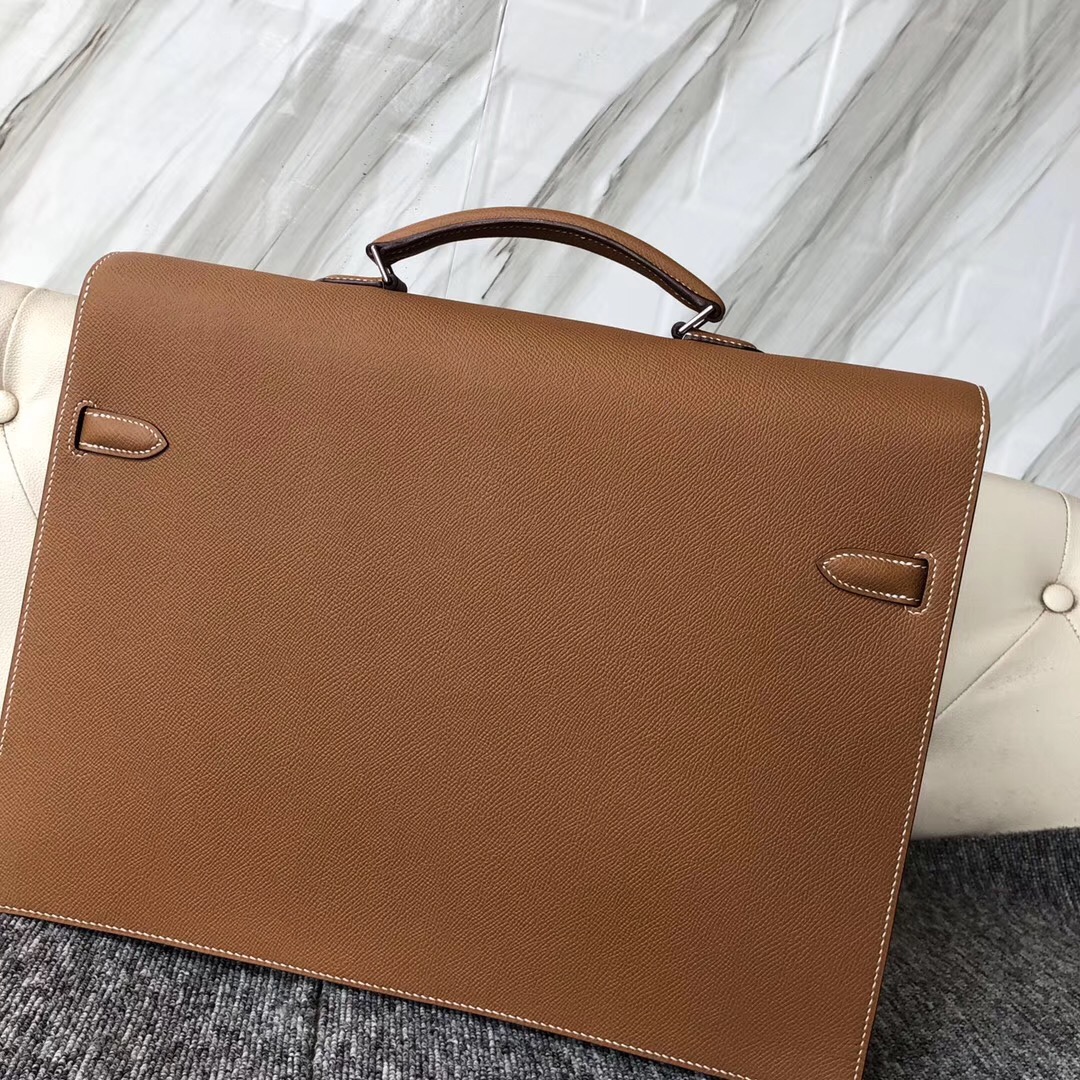 Hermes Kelly Depeches 公文包 38cm CK37 金棕色 Gold Epsom 皮