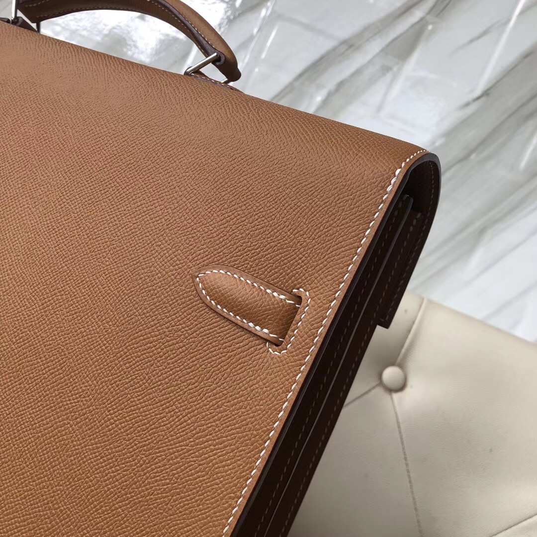 Hermes Kelly Depeches 公文包 38cm CK37 金棕色 Gold Epsom 皮